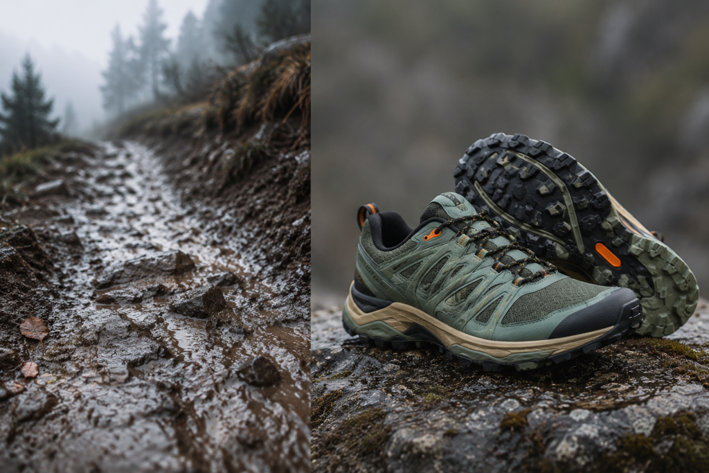 Terrain de trail gras